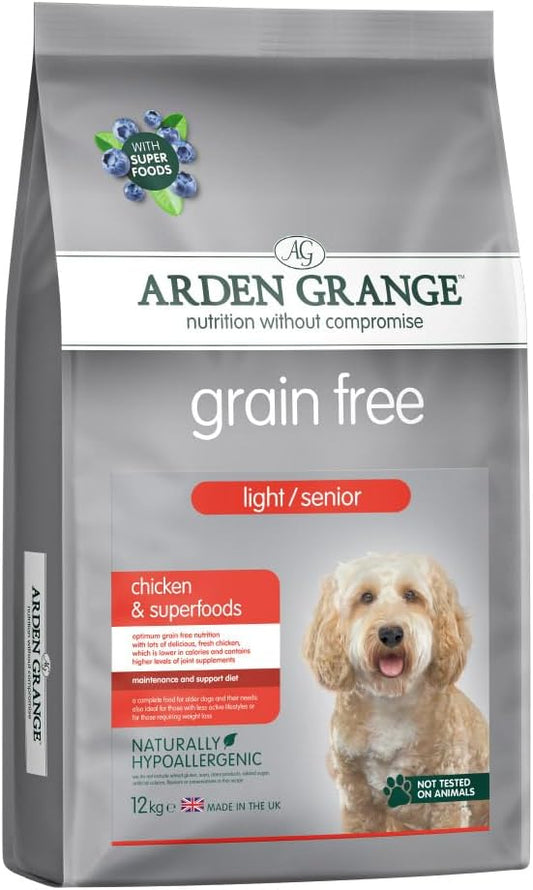 Arden Grange Grain free light/senior chicken & superfoods 2 x 12kg :Pet Supplies
