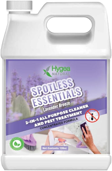 Spotless Essentials Bed Bug Cleaner - Bed Bug Killer & Multi Surface Cleaner (Lavender Breeze Scent)- Concentrated Gallon - Kills Dust Mites, Ants, Lice - Child & Pet Friendly