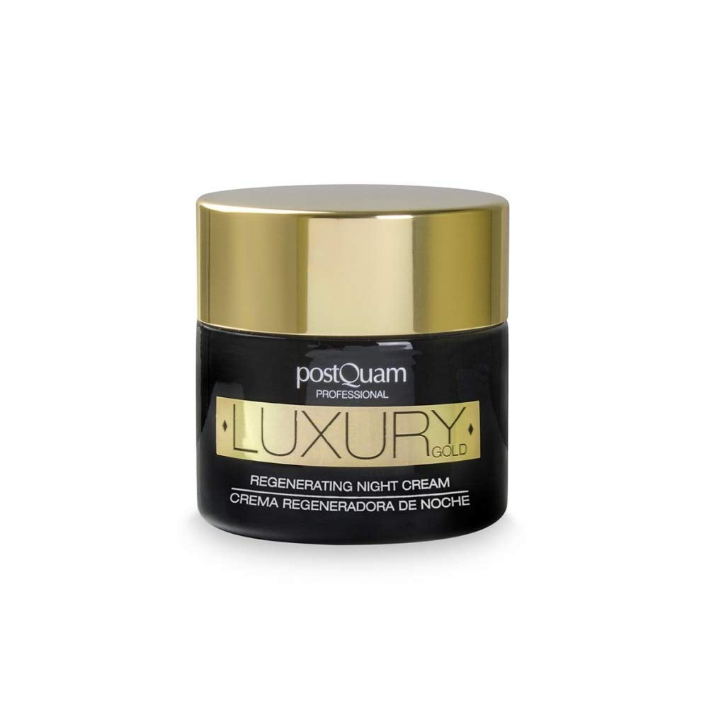 Postquam Professional Luxury Gold Regenerating Night Cream 50Ml - Moisturizing - Tones - Soft And Tighter Skin - Hyaluronic Acid - Almond Oil