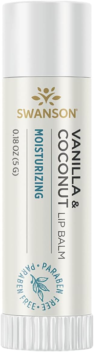 Swanson Vanilla And Coconut Lip Balm 0.18 Ounce (5 G) Balm