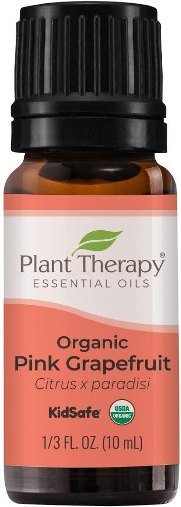 Plant Therapy Organic Pink Grapefruit Essential Oil 10 Ml (1/3 Oz) 100% Pure, Undiluted, Therapeutic Grade