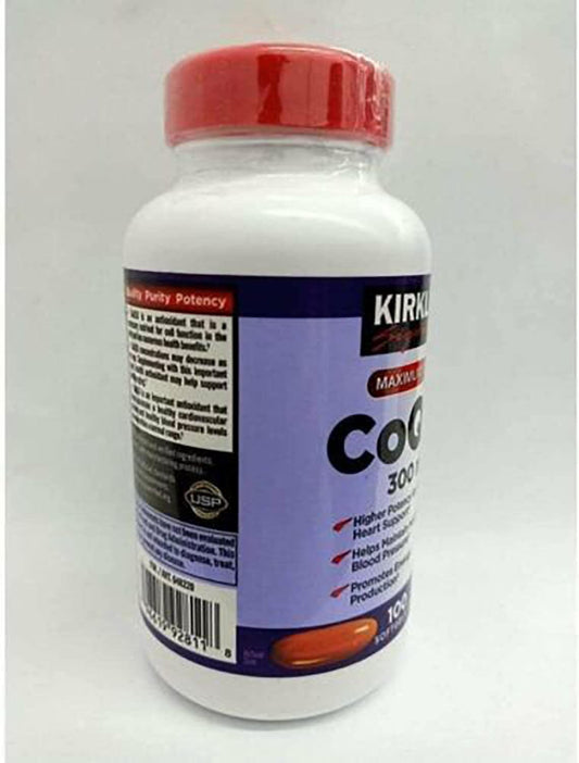 Kirkland-Signature CoQ10 300mg,100 Softgels-Helps Maintain Healthy Blood Pressure and Promotes Energy Production,100 Count (Pack of 1)