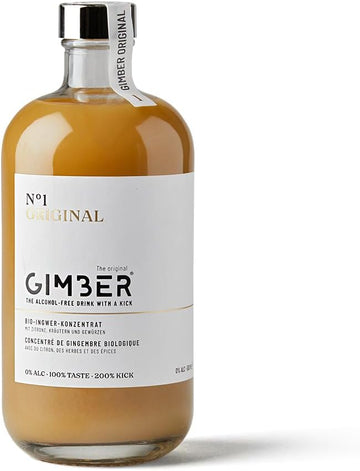 Gimber Organic Ginger Concentrate 500 Ml | Alcohol-Free Organic Drink Made From Ginger, Lemon And Herbs | Premium Ginger Essence