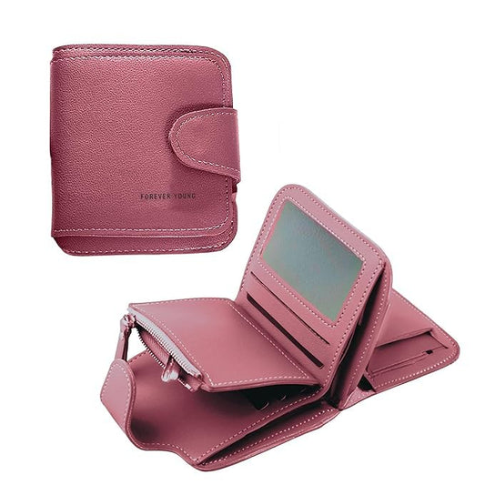 INFINIBYTE Small Women's Wallet PU Leather - Multi Fold Wallets Credit Card Holder Coin Purse Zipper Small Clutch Secure Card Case/Gift Wallet