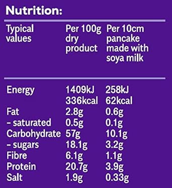 SUPERGOOD BAKERY Plant Power Vegan Protein Pancake Mix (1 x 200g) Gluten Free Pancake Mix, Dairy Free Batter Mix, All Natural Protein Waffle Mix, Superfood Bakery Pancake Mix, Makes 12 Pancakes : Amazon.co.uk: Grocery