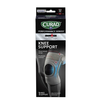 Curad Curim23333H Performance Series Ironman Knee Support With Side Stabilizers, Adjustable, Universal