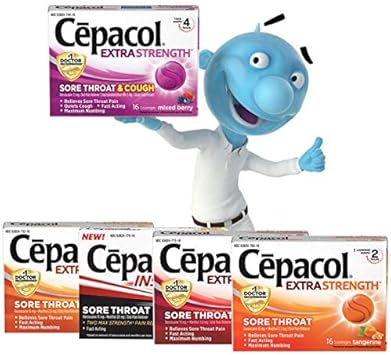 Cepacol Extra Strength Sore Throat Relief Lozenges, Honey Lemon Cough Drops, Maximum Numbing- Fast Acting Sore Throat, Mouth & Canker Sore Pain Relief With Benzocaine & Menthol, 16 Count : Health & Household