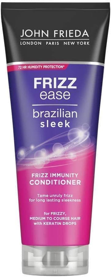 John Frieda Frizz Ease Brazilian Sleek Frizz Immunity Conditioner 250Ml, Conditioner For Dry, Frizzy, Curly Hair