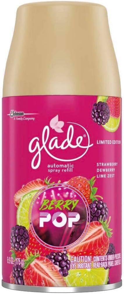 Glade Automatic Spray Air Freshener Refill, Berry Pop, 6.2 oz