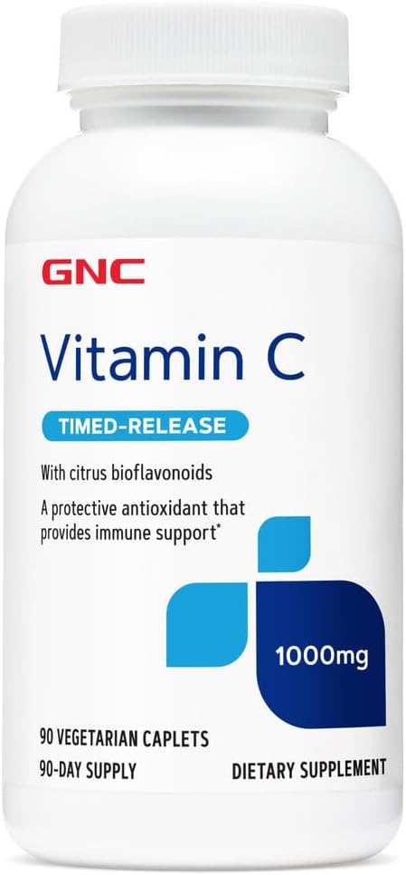 Gnc Vitamin C 1000Mg, Caplets, 90 Ea