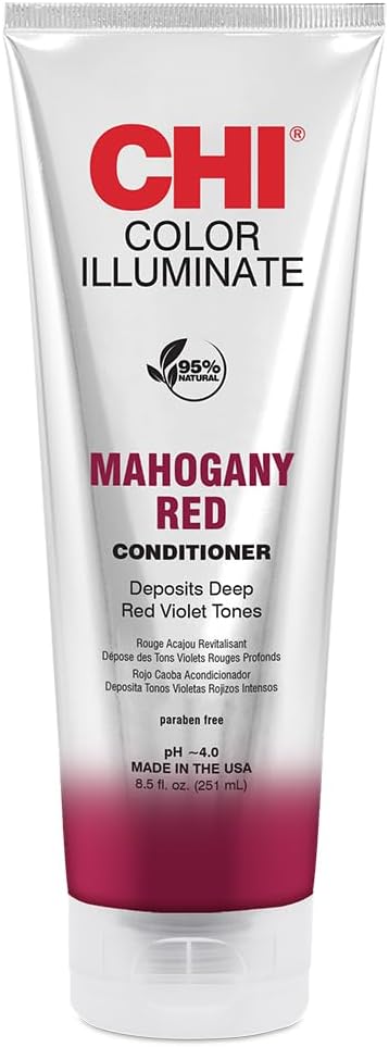 Chi Ionic Color Illuminate Conditioner, Mahogany Red, Color Enhancing Conditioner, 251 Ml