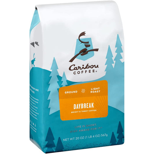 Caribou Coffee, Light Roast Ground Coffee - Daybreak Morning Blend 20 Ounce Bag