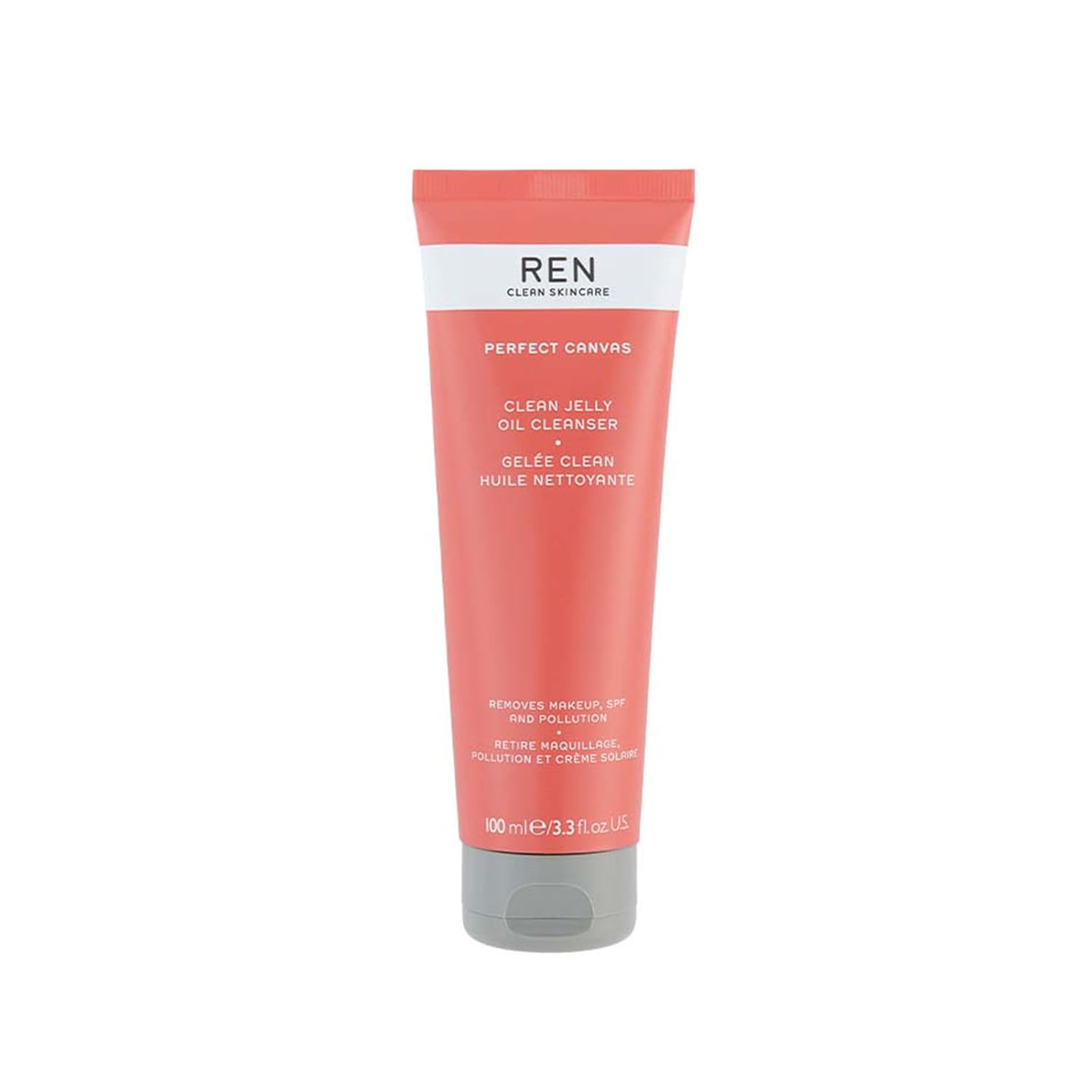 Ren Clean Skincare - Perfect Canvas Clean Jelly Oil Cleanser - Non-Stripping Face Cleanser To Remove Makeup, Pollution & Spf, 3.3 Fl Oz