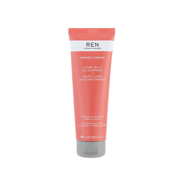 Ren Clean Skincare - Perfect Canvas Clean Jelly Oil Cleanser - Non-Stripping Face Cleanser To Remove Makeup, Pollution & Spf, 3.3 Fl Oz