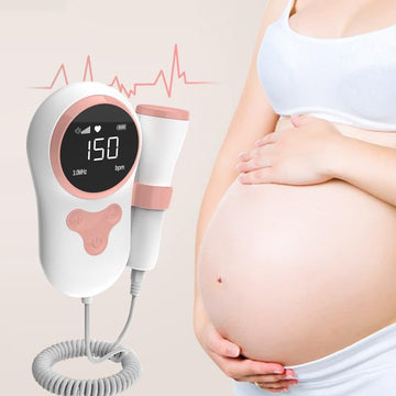 Baby Heart Rate Monitor for Pregnant Women-Home and Clinic,Radiation-Heart Rate Monitor Stethoscope Pregnant Woman Heart Rate fetal Doppler(Pink)