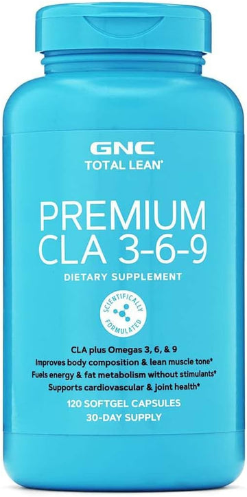 Gnc Total Lean Premium Cla 3-6-9 | Improves Body Composition & Muscle Tone, Fuels Energy Without Stimulants, Supports Cardiovascular & Joint Health | 120 Softgel Capsules