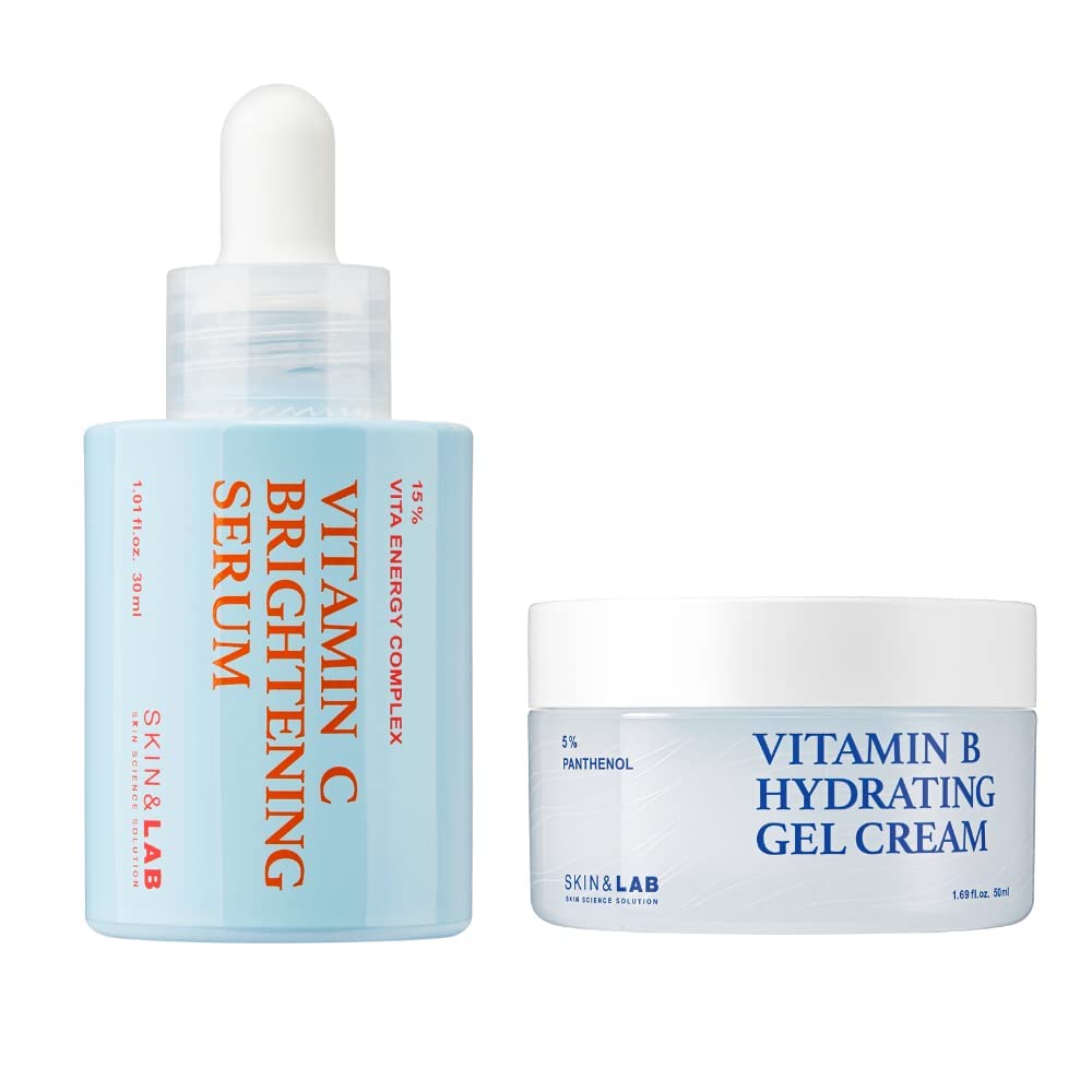 Skin&Lab Vitamin Skincare Set: Includes Vitamin C Brightening Serum And Vitamin B Gel Cream