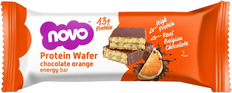 Novo Nutrition Protein Wafer Bars | High Protein Bar, 12g Protein | Protein Bar Alternative | Suitable for Vegetarians | Pack of 12 x 40g (Chocolate Orange) : Amazon.co.uk: Health & Personal Care
