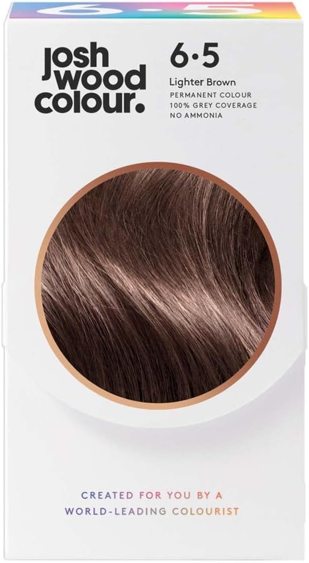 Josh Wood Permanent Colour 6.5 (Lighter Brown) Celebrity-Approved Ammonia-Free - Leaves Hair Super Shiny And Hydrated With 100% Grey Coverage - Natural-Looking And Vegan