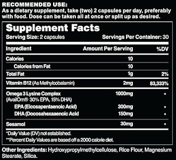 Leviathan Fish Oil Omega 3 Capsules | Premium Norwegian Omega 3 Fish Oil For Heart, Brain, & Immune Support | Superior Absorption Triple Strength Fish Oil Supplements - Free Form Epa & Dha