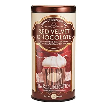 The Republic Of Tea Red Velvet Cuppa Chocolate Tea, 36 Tea Bag Tin