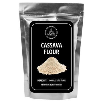 Naturevibe Botanicals Cassava Flour, 5lb | Used for Cooking | Slightly nutty earthy taste (80 Ounces) [Packaging may vary]