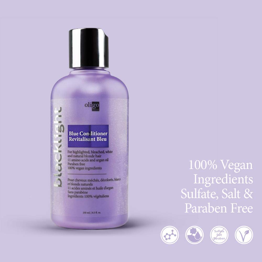 OLIGO PROFESSIONNEL - Blacklight Blue Conditioner - Anti Brassiness Hair Color - Sulfate-Free - Removes Brassy Tones - Repairs Damage Surface- 11 Amino Acids and Moisturizing Formula - 8.5oz : Beauty & Personal Care