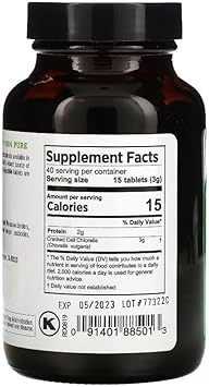 Pure Planet Cracked Cell Chlorella Organic 480 Tb/250Mg