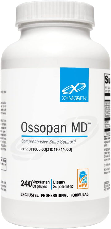 XYMOGEN Ossopan MD - Supports Bone Strength + Bone Health - Calcium Supplement with Microcrystalline Hydroxyapatite, Phosphorus, Vitamin D3 and Magnesium Malate (240 Capsules)