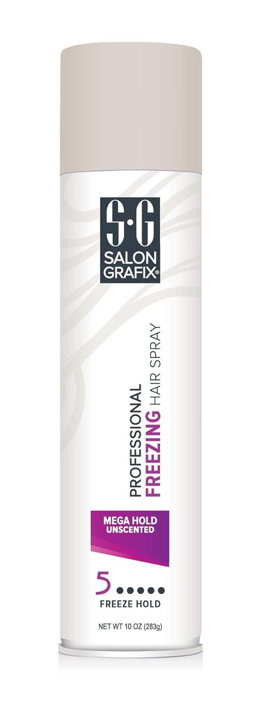 Salon Grafix Freezing Hairspray – Unscented Mega Hold, Control And Fast Drying Formula For The Ultimate In Hold And Shine - Salon-Quality Hair Spray For Dramatic Styles And Adding Volume To Your Hair : Salon Grafix Hairspray : Beauty & Personal Care