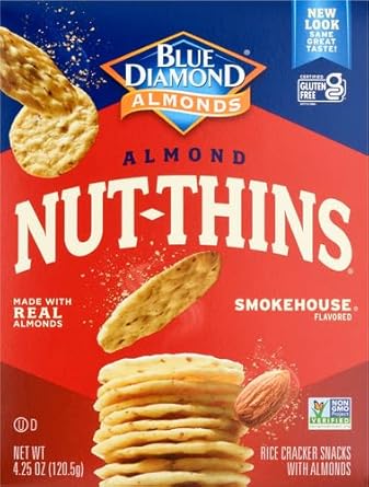 Blue Diamond Almonds Nut Thin Crackers Crisps, Smokehouse, 4.25 Oz