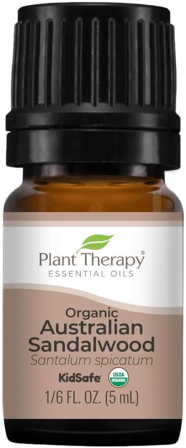 Plant Therapy Sandalwood Australian Organic Essential Oil 5 Ml (1/6 Oz) 100% Pure, Undiluted, Therapeutic Grade
