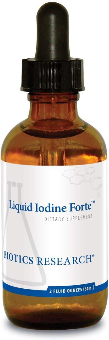 Biotics Research Liquid Iodine Forte Supports Healthy Thyroid Function, Maintains Healthy Iodine Levels, Provides Metabolic Support, Potent Antioxidant. 2 Fluid Ounces