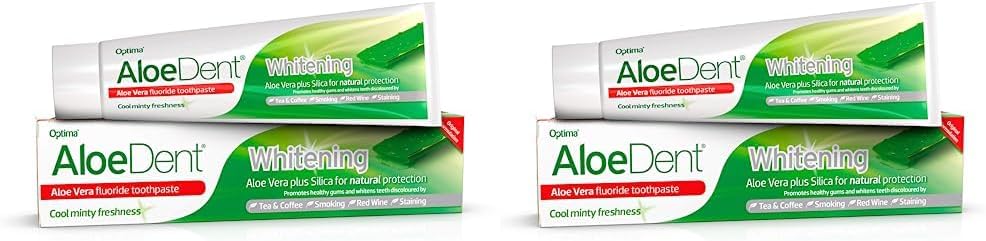 Aloe Dent Whitening Aloe Vera Toothpaste with Fluoride, Natural Action, Vegan, Cruelty Free, SLS Free, Naturally White, Healthy Gums, 100 ml (Pack of 2) : Amazon.co.uk: Health & Personal Care
