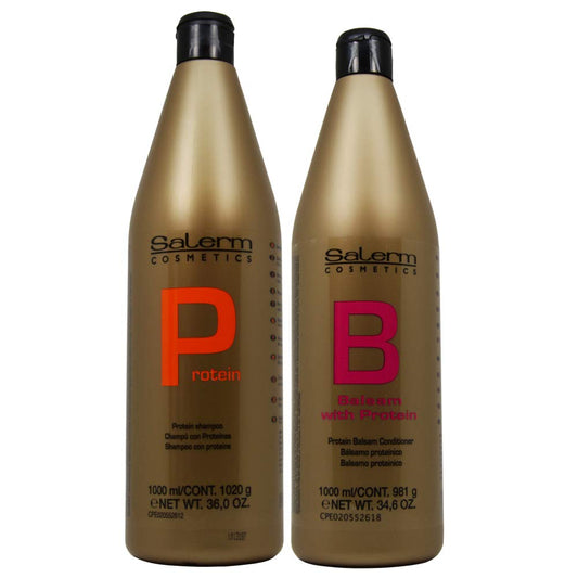 Salerm Cosmetics Protein Shampoo And Protein Balsam Conditioner Duo Set (36Ounce And 34.6Ounce) : Beauty & Personal Care