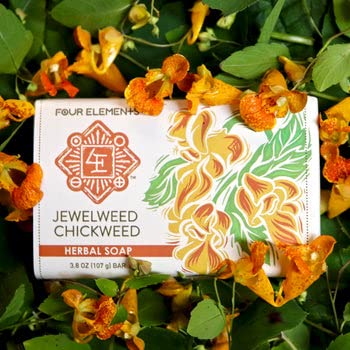 Four Elements 4E Jewelweed Chickweed Handmade Organic Herbal Soap, 3.8Oz : Bath Soaps : Beauty & Personal Care