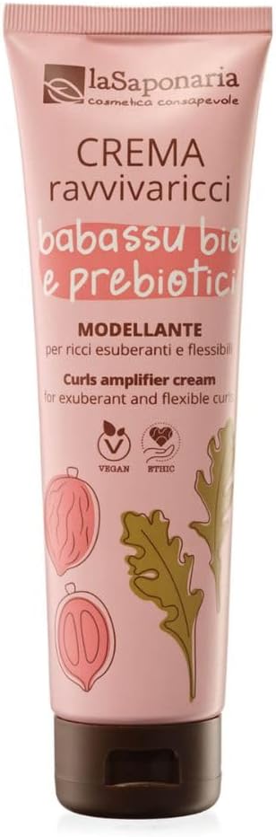 La Saponaria Curl Reviving Cream, Anti-Frizz, Leave-In, Curly Hair, Strengthing, Sotftening, Natural, Vegan, Cruelty-Free, Bio Plastic, Organic, 150Ml