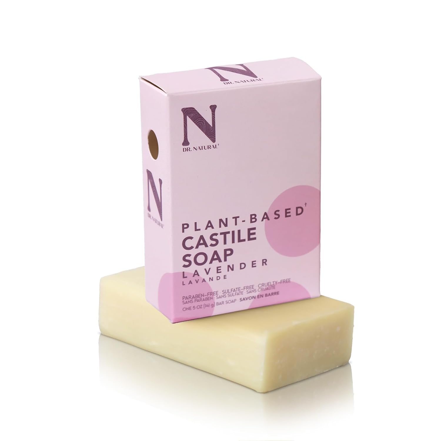 Dr. Natural Pure Castile Soap, Peppermint, 5 Oz - Plant-Based - Made With Shea Butter - Rich In Essential Oils - Paraben-Free, Sulfate-Free, Cruelty-Free - Moisturizing Soap
