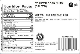 Yupik Corn Nuts, Salted Toasted, 2.2 Lb