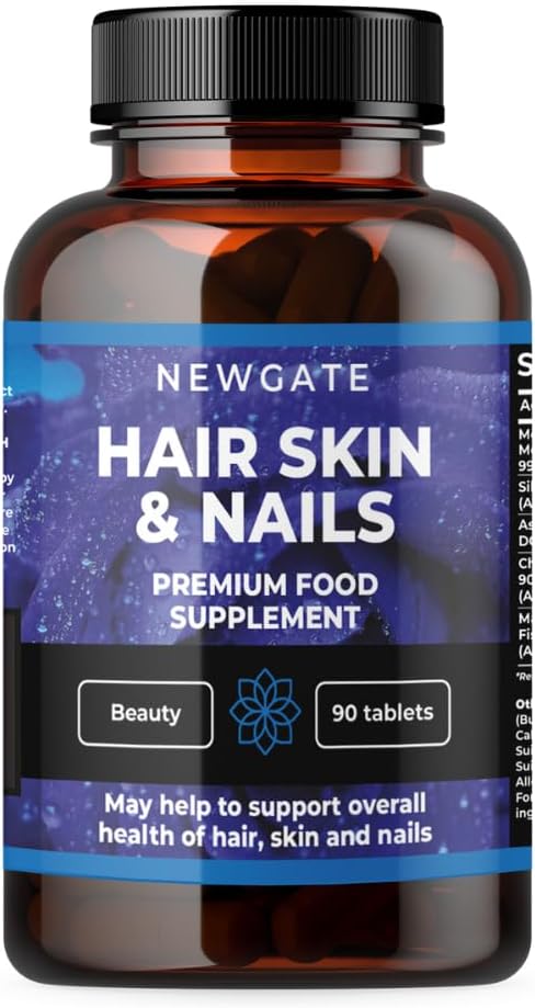 Hair, Skin And Nails Growth 90 High Strength Tablets - Premium Supplement For Men & Women - With Marine Collagen – Halal – Made In The Uk