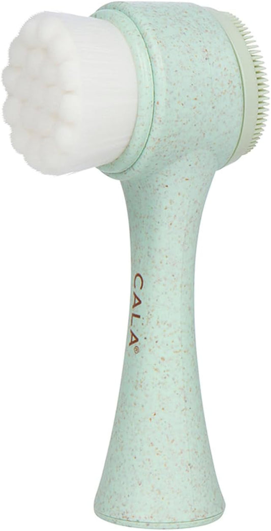 Cala Dual-Action Facial Cleansing Brush (Sage) - Manual Facial Cleansing Brush - Deep Cleansing, Exfoliating, Moisturizing - All Skin Types - Beauty/Skincare : Beauty & Personal Care