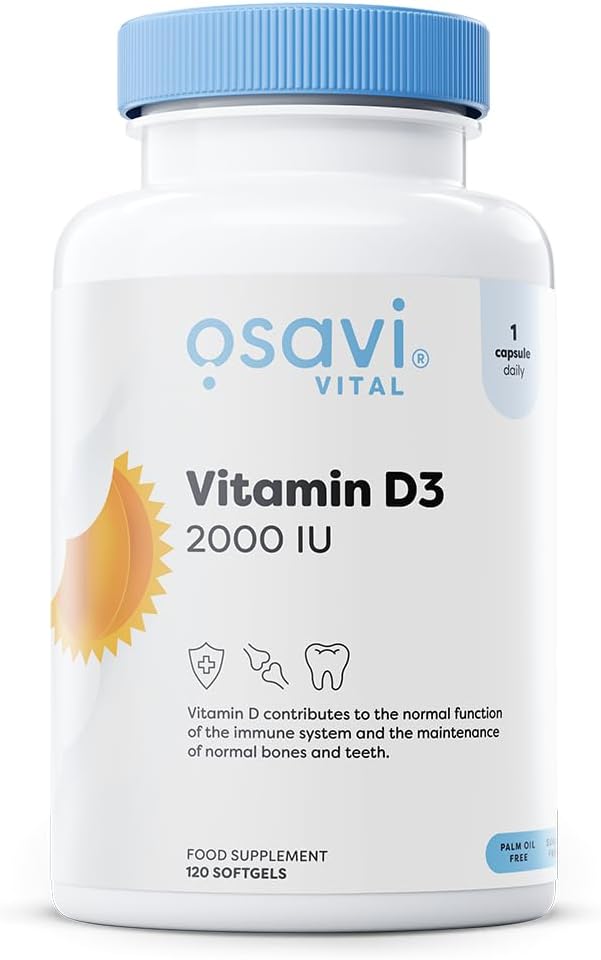 Osavi Vitamin D3 2000 Iu – 60 Softgels | Supports Immune Function | Bone Health | Muscle Function And Calcium Absorption | Contains Quali®–D | Derived From Natural Lanolin And Mct Oil From Coconut