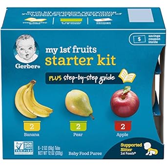 Gerber Snacks For Baby Teethers And Gerber My 1St Fruits Starter Kit (Set Of 6)