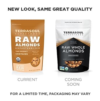 Terrasoul Superfoods Raw Unpasteurized Organic Almonds (Sproutable), 1 Pound : Grocery & Gourmet Food