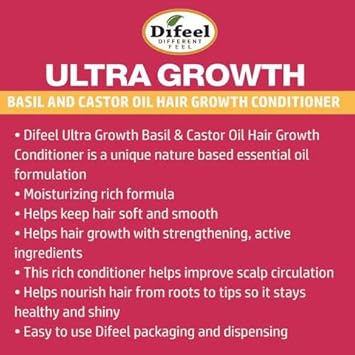 Difeel Ultra Growth Basil & Castor Oil Pro Growth Conditioner 33.8 Oz