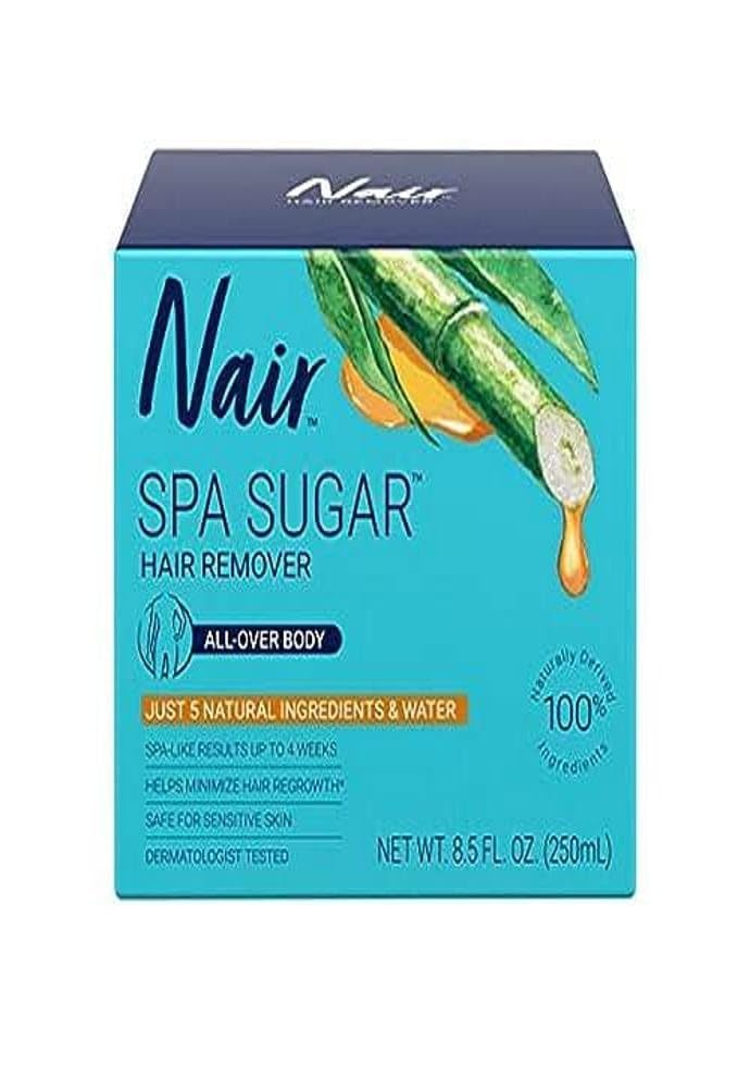 Nair Sugar Spa, Wax Free Sugar Waxing Kit for Women. Sugar Wax Kit for Hair Removal, Natural Ingredient Body Wax Hair Remover for Legs, Underarms, and Bikini Hair Removal, 250mL