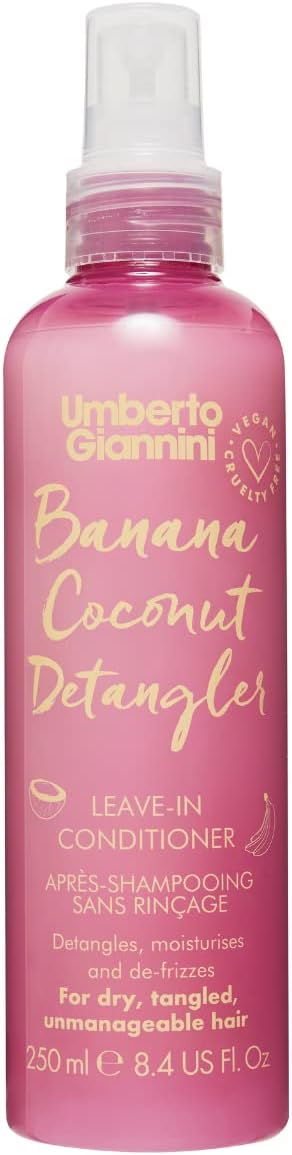 Umberto Giannini Banana Coconut Detangler 250Ml - Lightweight Coconut Oil Leave In Conditioning Spray