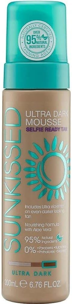 Sunkissed Self Tan Mousse Ultra Dark 200Ml 95 Percent Natural