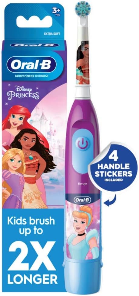 Oral-B Kid'S Battery Toothbrush Featuring Disney Princess, For Kids 3+