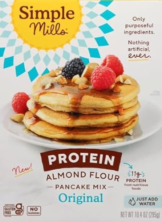 Simple Mills Just Add Water Almond Flour Pancake Mix, Original Protein - Gluten Free, Plant Based, Paleo Friendly, Breakfast, 10.4 Ounce (Pack of 1)